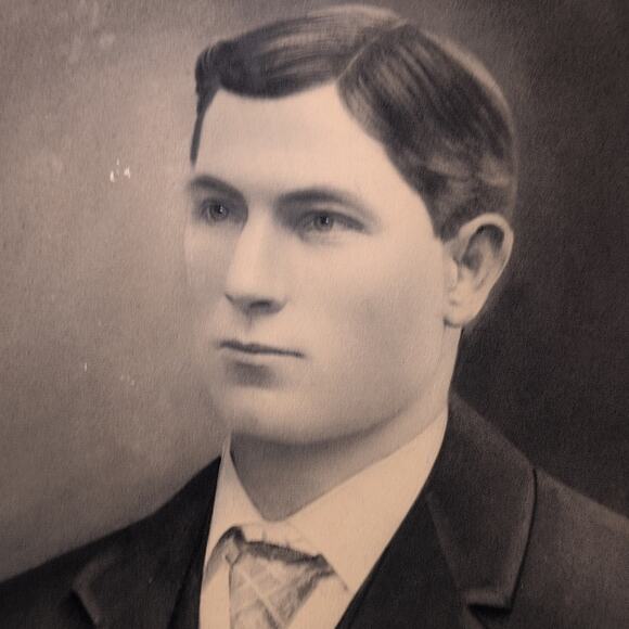 Antique Black and White Portrait of a Man 20" × 16" - Picture 7 of 7